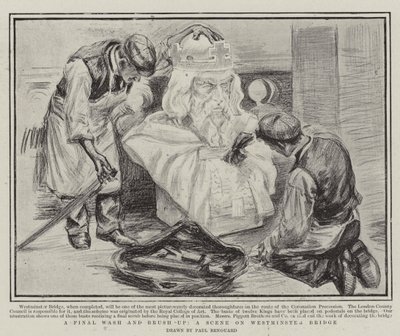 A Final Wash and Brush Up, a Scene on Westminster Bridge by Charles Paul Renouard