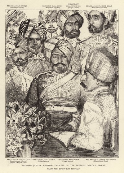 Diamond Jubilee Visitors, Officers of the Imperial Service Troops by Charles Paul Renouard