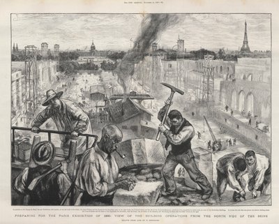 Preparing for the Paris exhibition of 1900: view of the building operations from the north side of the Seine by Charles Paul Renouard