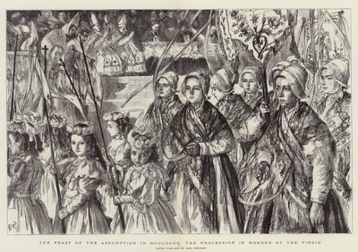 The Feast of the Assumption in Boulogne, the Procession in Honour of the Virgin by Charles Paul Renouard