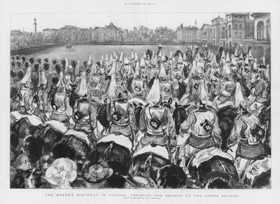 Trooping the Colour at the Horse Guards by Charles Paul Renouard