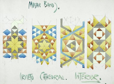 Mosaic Bands, Orvieto Cathedral, Interior, 1891 by Charles Rennie Mackintosh