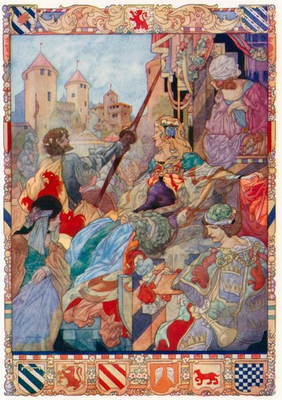 King Arthur Salutes His Queen, Guinevere by Charles Robinson