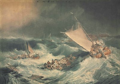 A Shipwreck with Boats Endeavouring to Save the Crew by Charles Turner