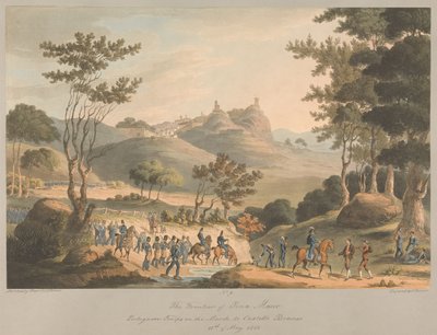 No. 9 The Frontier of Pina Macor. Portuguese Troops on the March to Costello Branco, 18th May 1811 by Charles Turner