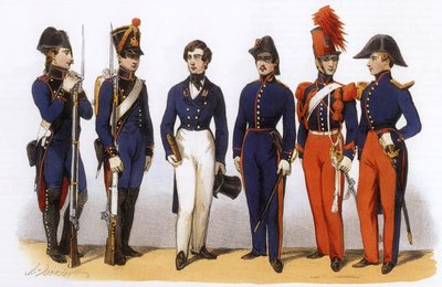Uniforms of French Army: Polytechnic School, General Staff and Cavalry by Charles Vernier