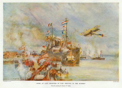 Home at Last - Prisoners of War Arriving in the Humber by Charles William Wyllie