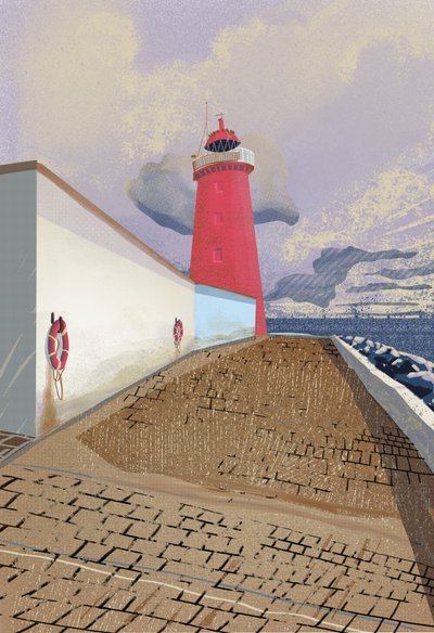 Red Lighthouse Path by Charlotte Trudgett