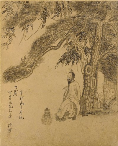 Preparing the Elixir beneath a Pine, Qing dynasty, 1651 by Chen Hongshou