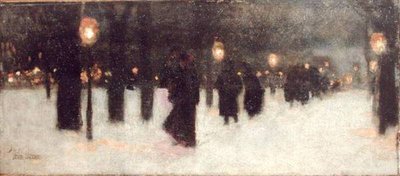 Across the Common on a Winter Evening by Childe Frederick Hassam
