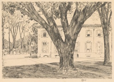Campus and Library, Andover by Childe Hassam