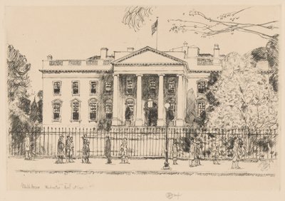 White House, Washington, 1925 by Childe Hassam