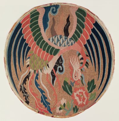 Roundel with Feng-Huang and Tree Peony by Chinese School