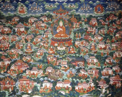 Tsong-Kha-Pa, Seated on a Lotus, Surrounded by Various Disciples by Chinese School