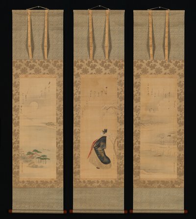 Snow, Moon, and Cherry Blossoms (Yoshiwara in Three Seasons) by Chobunsai Eishi
