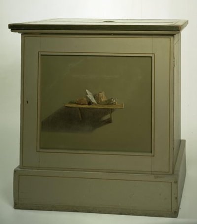 Console Cupboard with a Painted Motif, Shelf with Stones by Christen Købke