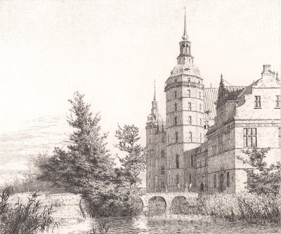Frederiksborg Castle. View at the Coin Bridge by Christen Købke