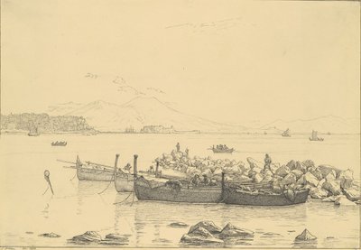 The Bay of Naples with Vesuvius in the Background by Christen Købke