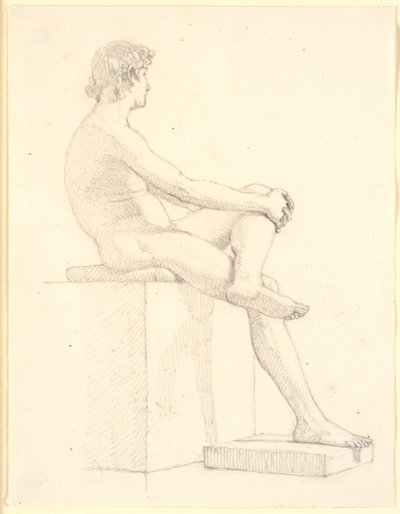 Young, Seated Male Model by Christen Købke