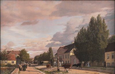 View of a Street in Østerbro outside Copenhagen. Morning Light by Christen Købke