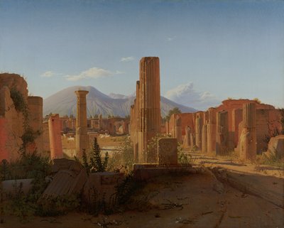 The Forum, Pompeii, with Vesuvius in the Distance by Christen Schjellerup Købke