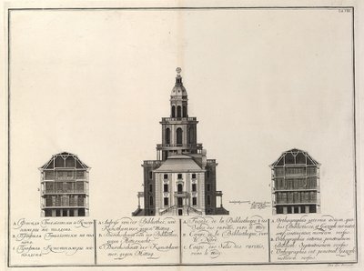 Imperial Library and Kunstkammer from The Building of the Imperial Academy of Sciences, 1741 by Christian Albrecht Wortmann