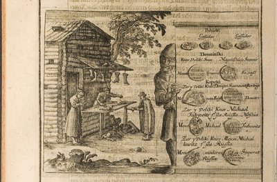 Money and Trade in Muscovy Illustration from Travels to the Great Duke of Muscovy and the King of by Christian Lorenzen Rothgiesser