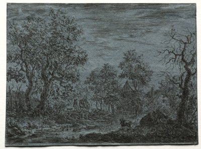 A Small River in the Foreground with a Cow and Goat by Christian Ludwig von Hagedorn