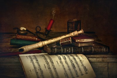 Vintage Flute Still Life by Christian MARCEL