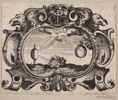 Emblem with Sun Shining Through a Ring and a Burning Glass, Igniting a Fire by Christian Rothgiesser