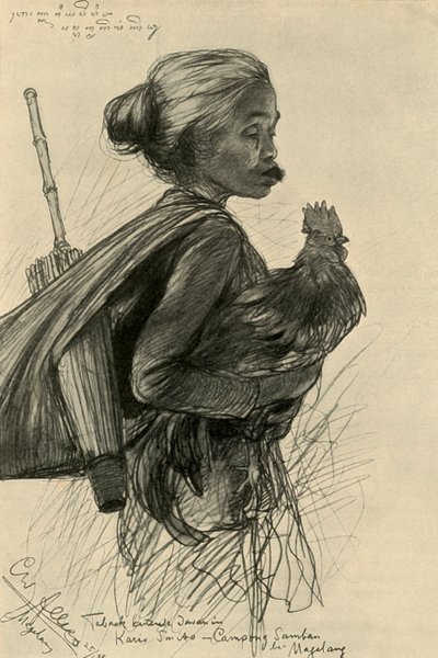 Woman chewing tobacco, Magelang, Java, 1898 by Christian Wilhelm Allers