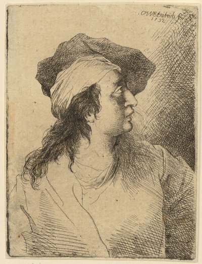 Bust of a Young Woman with Cap, Profile to the Right by Christian Wilhelm Ernst Dietrich
