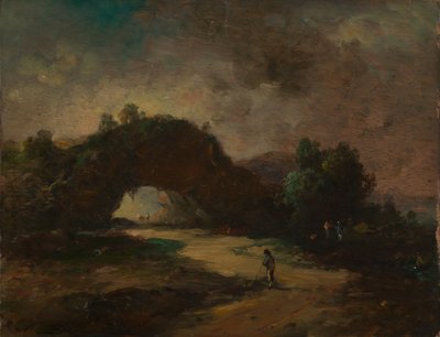 Landscape with a Rock Arch Overgrown with Bushes by Christian Wilhelm Ernst Dietrich
