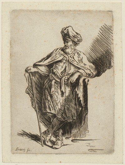 Standing Oriental Woman by Christian Wilhelm Ernst Dietrich