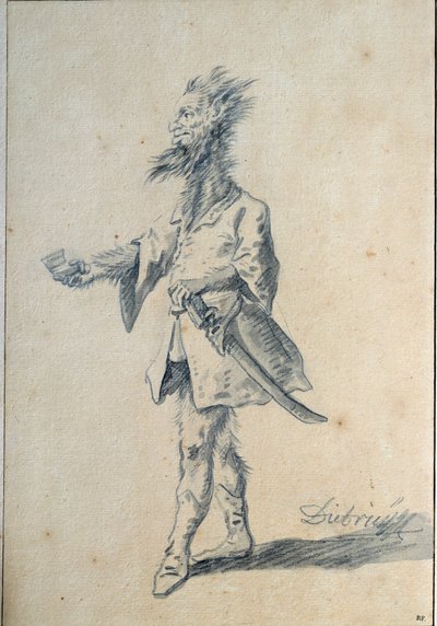The wild man (Caricature) by Christian Wilhelm Ernst Dietrich