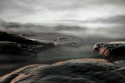 Misty Rocky Shore by Christina Sillen