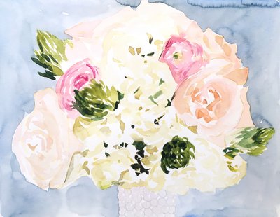 Blush Floral Bouquet by Christine Lindstrom