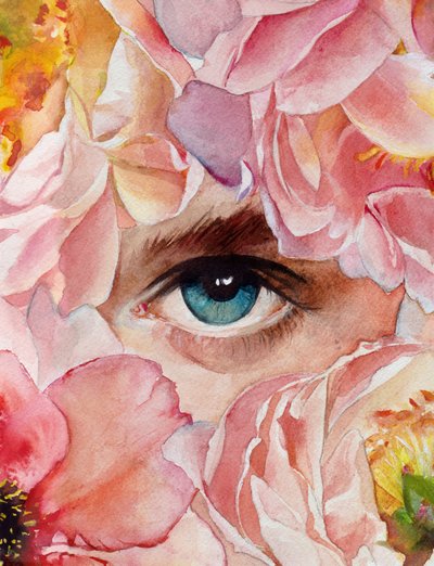 Dreamy Eye Pink Flowers by Christine Lindstrom