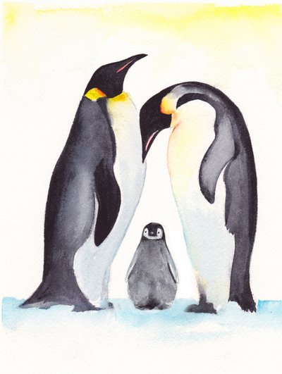 Gentle Penguin Family by Christine Lindstrom