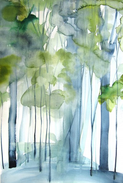 Misty Green Forest by Christine Lindstrom
