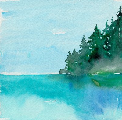 Serene Forest Reflection by Christine Lindstrom