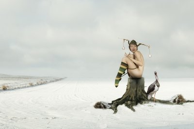 Nude Jester Winter Scene by Christine von Diepenbroek