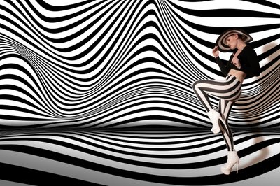 Optical Striped Fashion Pose by Christine von Diepenbroek
