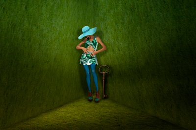 Surreal Woman Green Key by Christine von Diepenbroek
