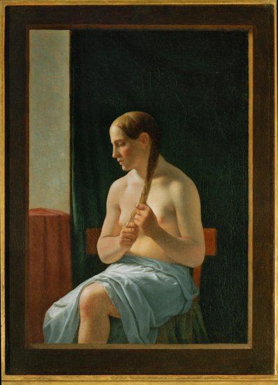 Sitting Nude by Christoffer-Wilhelm Eckersberg