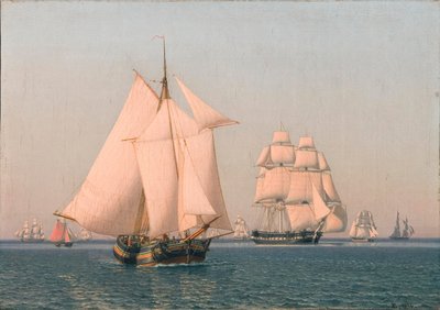 Ships under Sail in a Mild Breeze on a Clear Summer