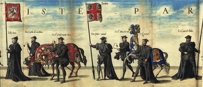 Flag of the Kingdom of Sardinia in the Funeral Procession of Emperor Charles V by Christophe Plantin