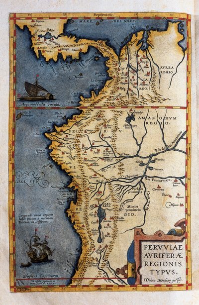 Map of Peru, from the Records of Hernando de Soto