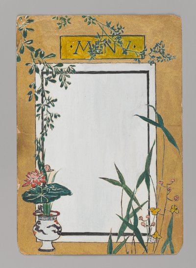 Menu Card with Bamboo and Flowers, ca. 1880 by Christopher Grant La Farge