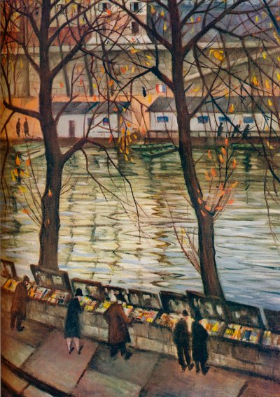 Les Bibliophiles. An autumn day in Paris, c1930 by Christopher Richard Wynne Nevinson